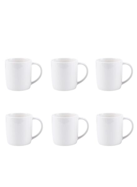 طقم اكواب بورسلين 6 قطع سعة 320 مل رينو - ابيض