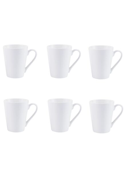 طقم اكواب بورسلين 6 قطع سعة 320 مل - ابيض
