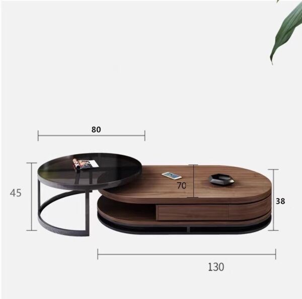 طاولة قهوة من جزئين مودرن اريانا - بني واسود
