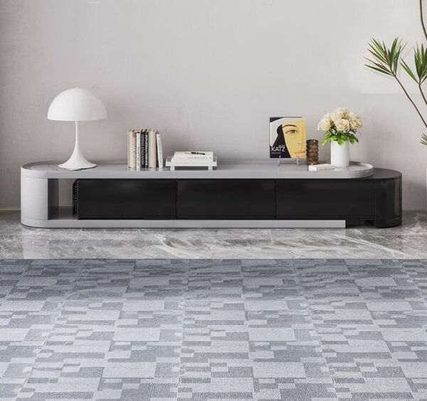 طاولة تلفزيون اينال  -  رمادي فاتح واسود