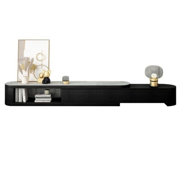 طاولة تلفزيون شينا  -  رمادي واسود