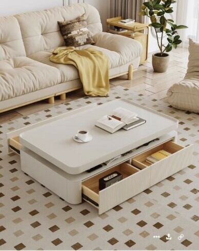 طاولة قهوة سيتلان - كريمي