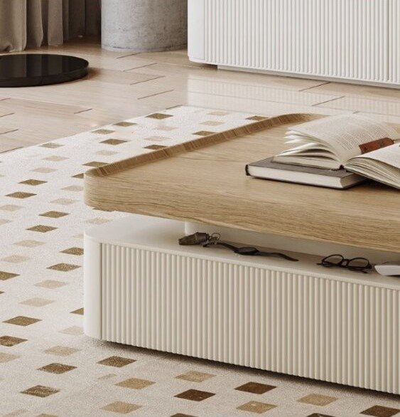 طاولة قهوة تريتا - سطح خشبي