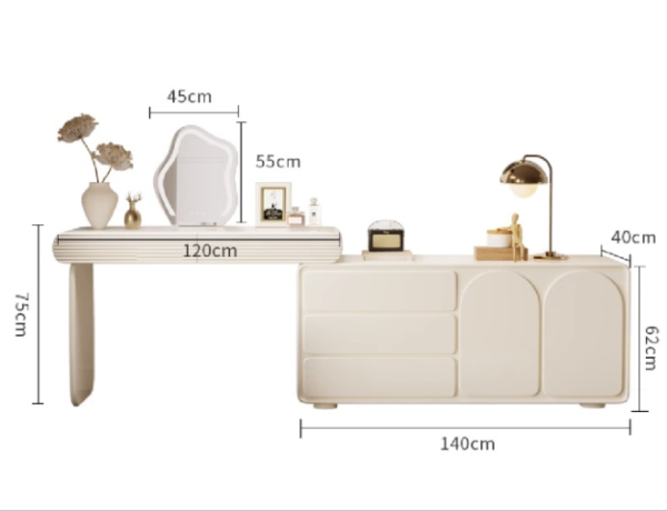 طاولة تزيين روتاي - كريمي