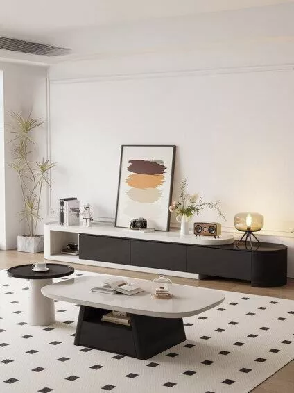 طاولة قهوة يوريك - ابيض واسود