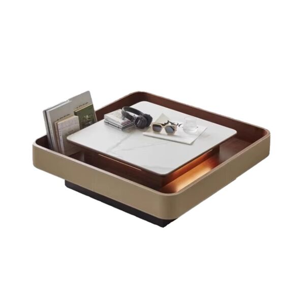 طاولة قهوة ستايلش - بني وبيج وابيض