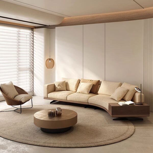 كنب زاوية مودرن سانتوريني - بيج