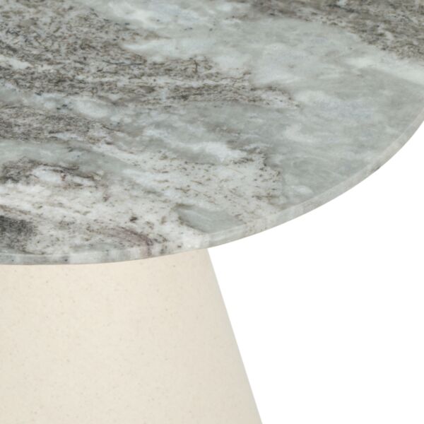 طقم طاولتين جانبية سطح رخامي قطعتين سانا - رمادي وكريمي