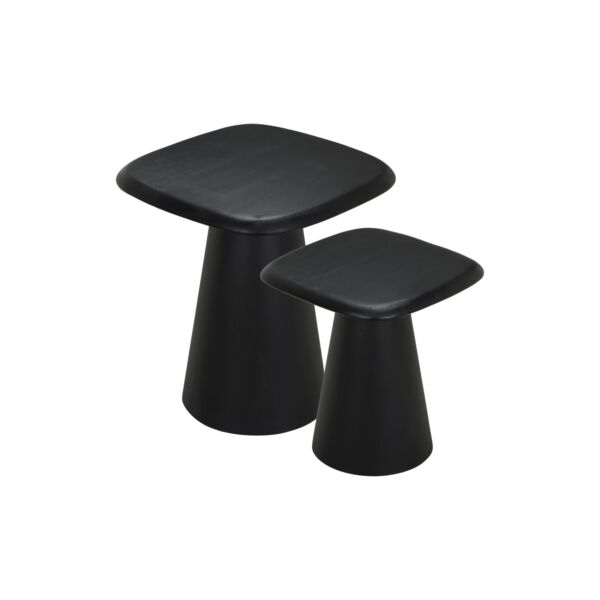 طاولة جانبية سطح خشبي قطعتين رونار - اسود