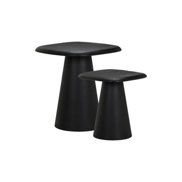 طاولة جانبية سطح خشبي قطعتين رونار - اسود