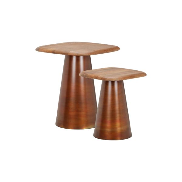طقم طاولتين جانبية اساد - بني ونحاسي