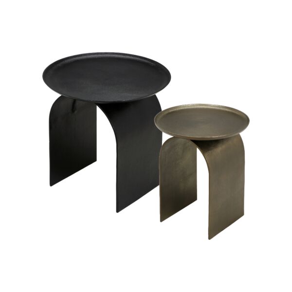 طقم طاولتين جانبية يونال - ذهبي واسود