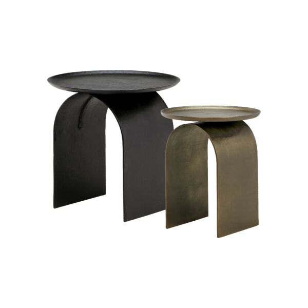 طقم طاولتين جانبية يونال - ذهبي واسود