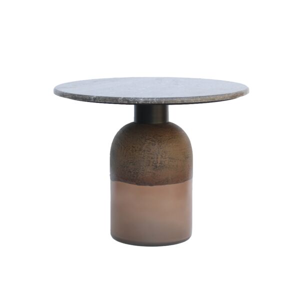 طاولة جانبية رخام ترافنتينو طبيعي - بني ومتعددالالوان