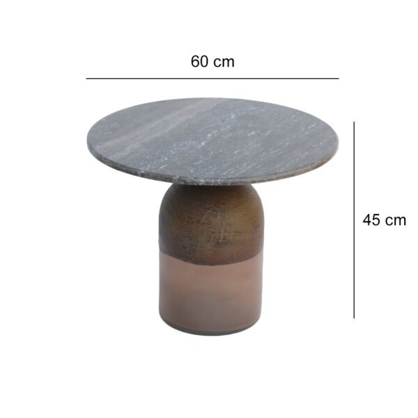 طاولة جانبية رخام ترافنتينو طبيعي - بني ومتعددالالوان