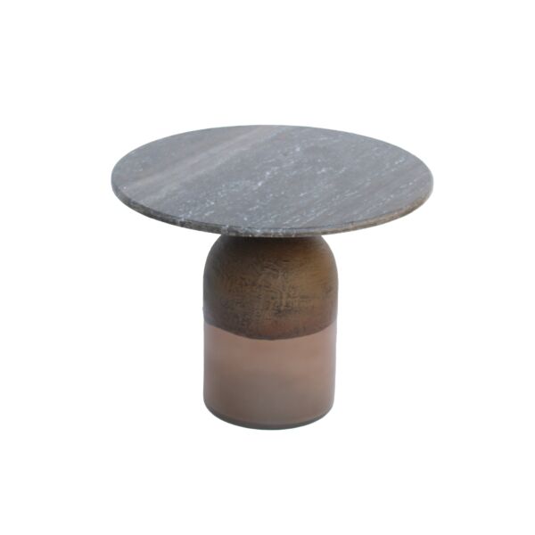 طاولة جانبية رخام ترافنتينو طبيعي - بني ومتعددالالوان