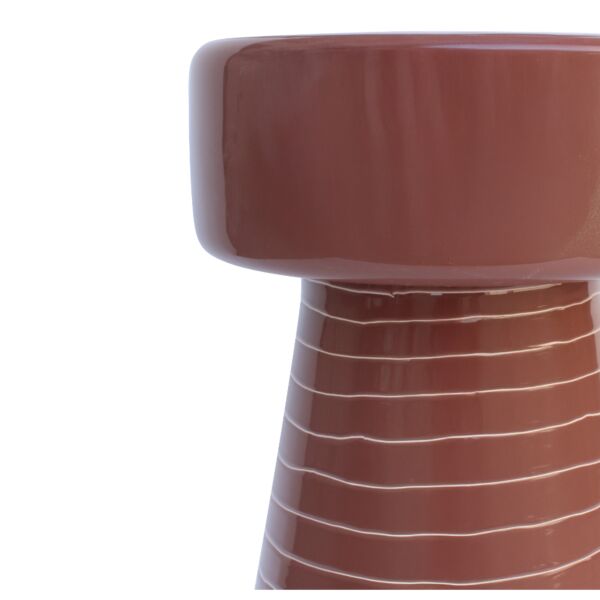 طاولة جانبية بخطوط افقية - بني