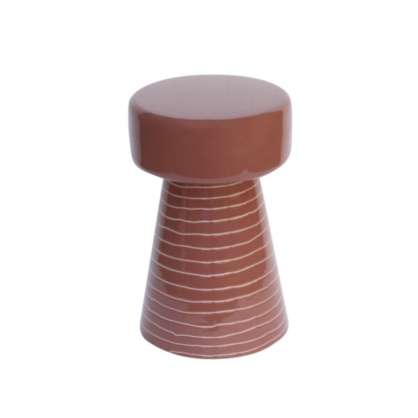 طاولة جانبية بخطوط افقية - بني