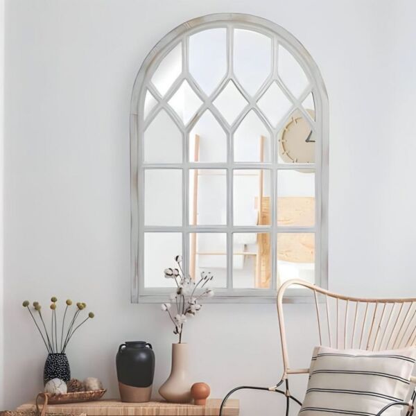 مرايا جدارية خشب شكل قوس