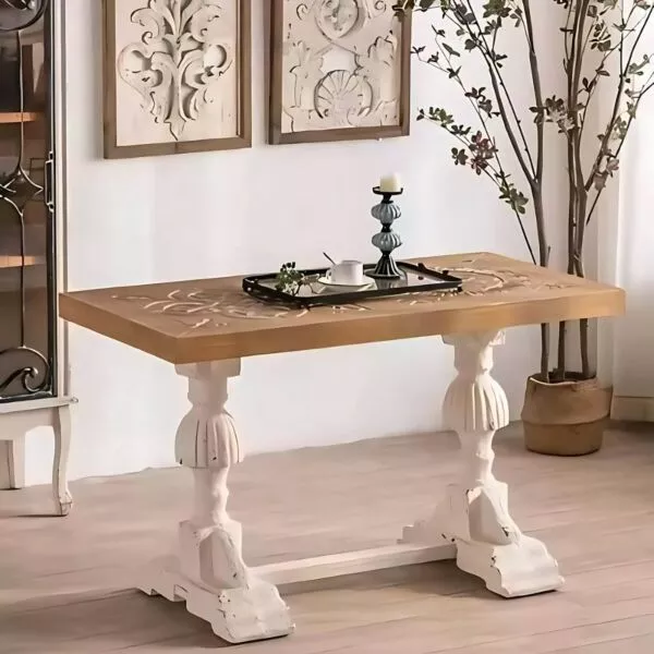 طاولة طعام 4 اشخاص خشب روماني
