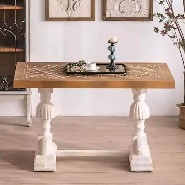 طاولة طعام 4 اشخاص خشب روماني