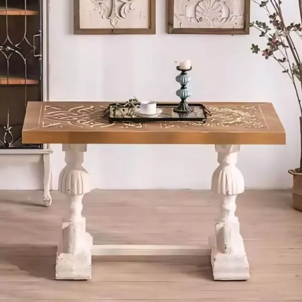 طاولة طعام 4 اشخاص خشب روماني