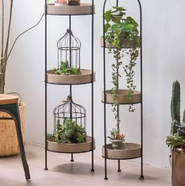 ستاند رفوف حديد وخشب كبير سيمبل