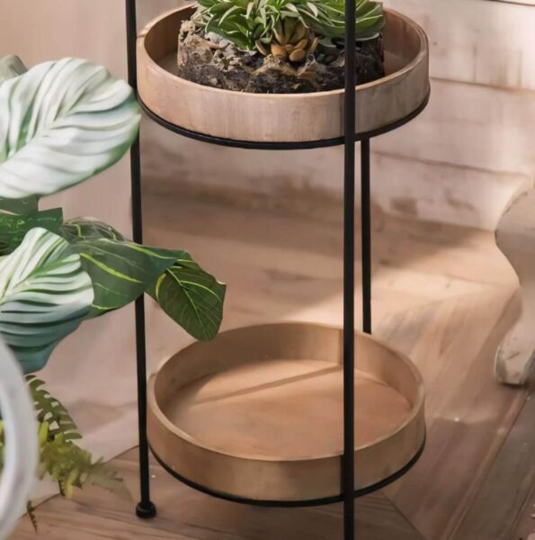 ستاند رفوف حديد وخشب كبير سيمبل