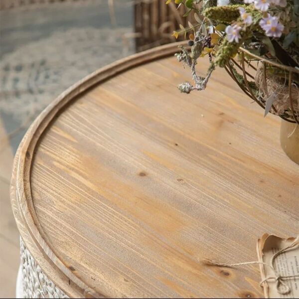 طاولة قهوة دائرية خشب كلاسيك