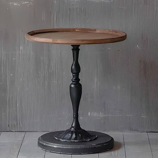 طاولة جانبية خشب وحديد فلاي