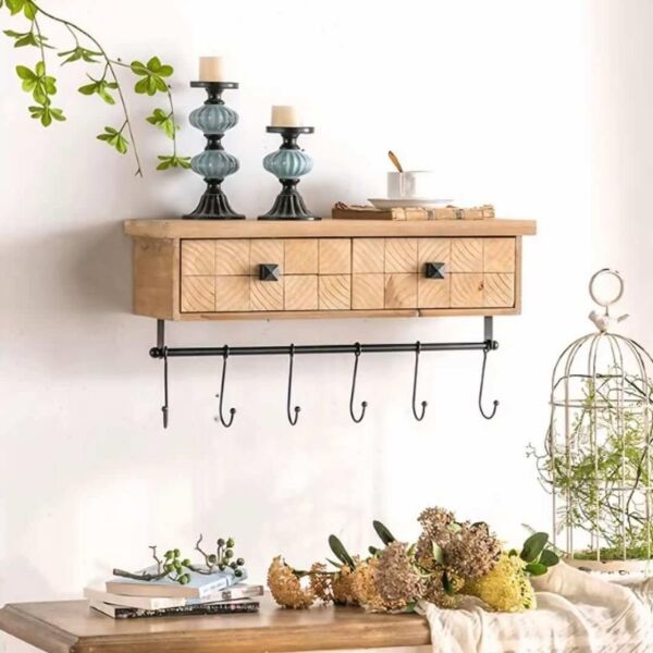 رف جداري خشب درجين شيلفا