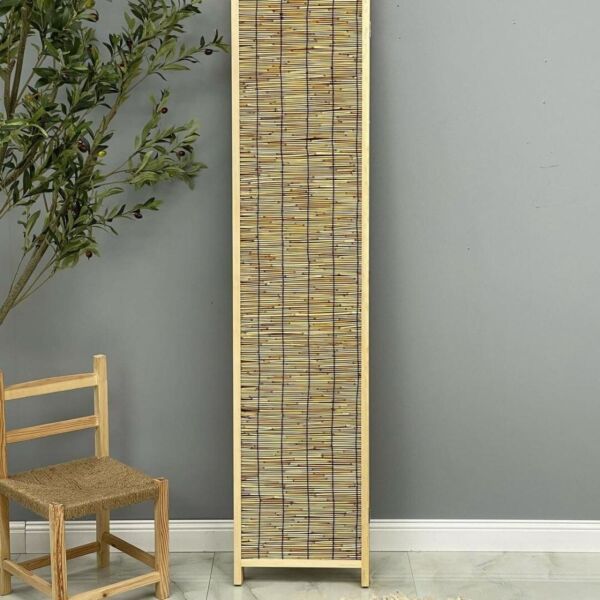 بارتشن خشب وراتان قابل للطي ساندرا