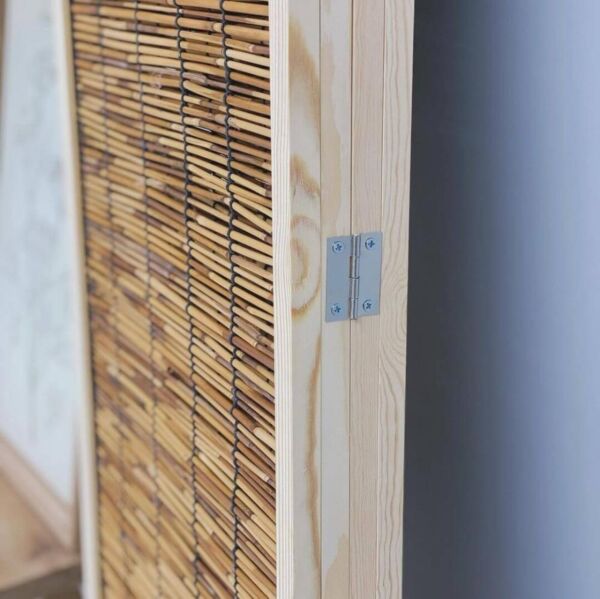 بارتشن قابل للطي خشب وراتان ساندرا