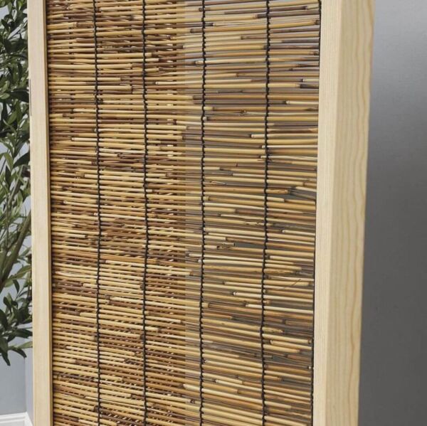 بارتشن قابل للطي خشب وراتان ساندرا