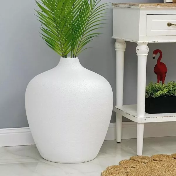 فازة فخار صغيرة روبيكا - ابيض