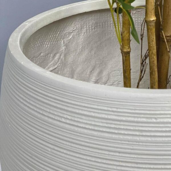 ‏مركن زرع فخار صغير - أبيض