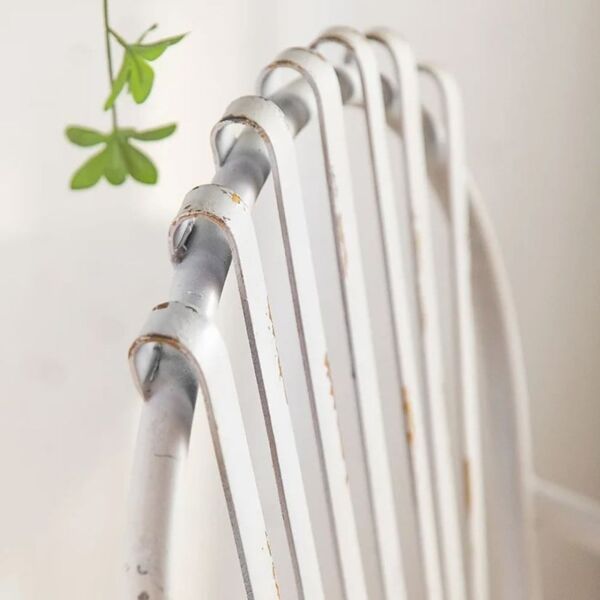 كرسي جلسة خارجية حديد رومان - ابيض