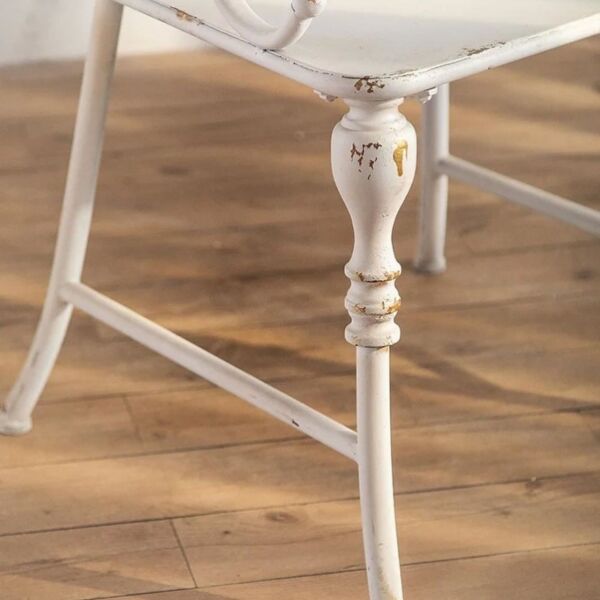 كرسي جلسة خارجية حديد رومان - ابيض