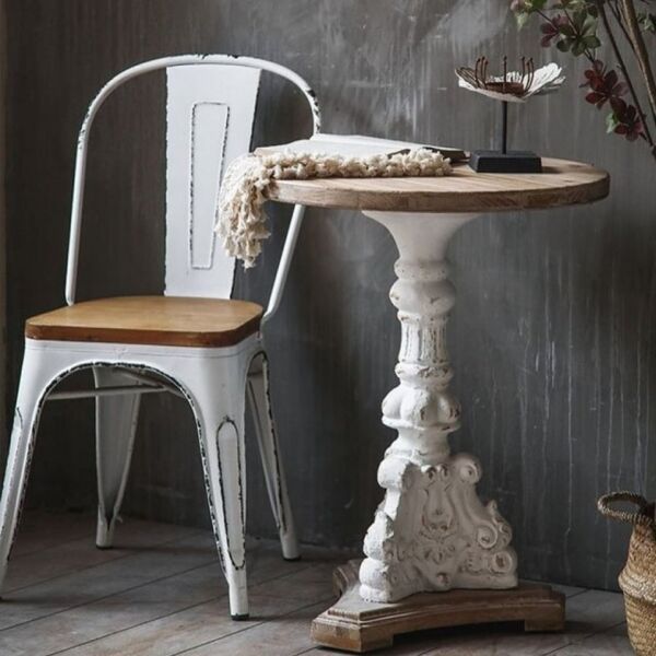 ‎كرسي طعام ميتالو - ابيض