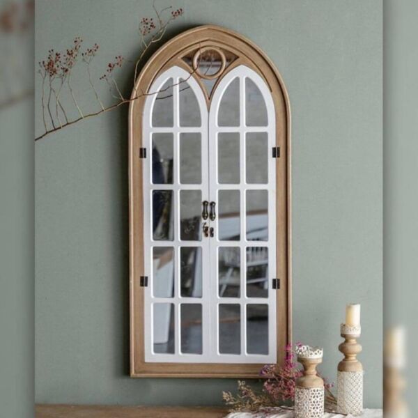 مرآة جدارية شباك خشب رييف -130 × 60 سم