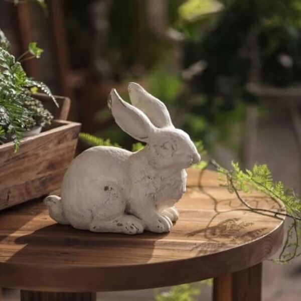 تحفة ديكور مجسم ارنب 22 سم - ابيض