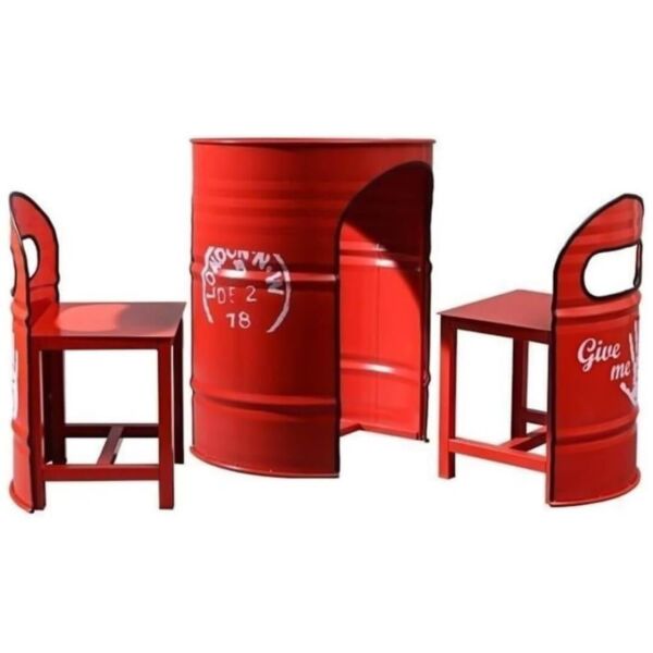 طقم جلسة حديد طاولة وكرسيين