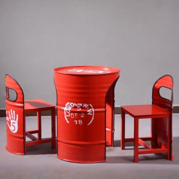 طقم جلسة حديد طاولة وكرسيين