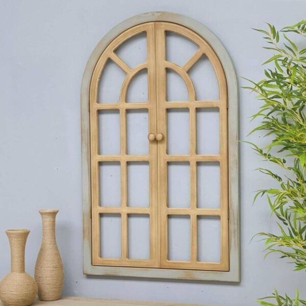 ديكور جداري شباك خشب سيلينا - ابيض