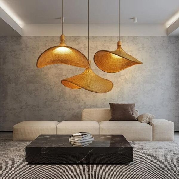 إنارة معلقة راتان بوهيمي شابووه - طبيعي