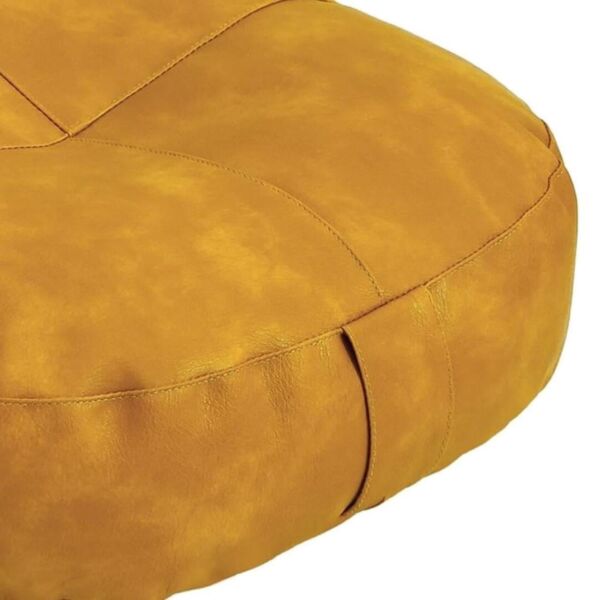 مقعد بوف مربع جلد طراز مغربي