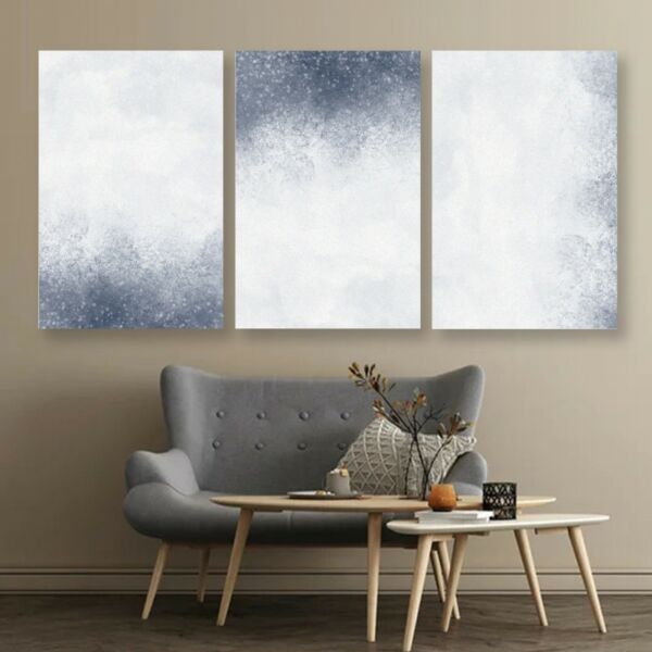 لوحة جدارية فنية بتصميم تجريدي فوغ - ثلاث قطع - مقاس 120x60 سم