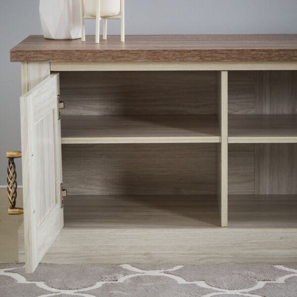 طاولة تلفزيون منخفضة حتى 65 بوصة ببابين من أنجيليك