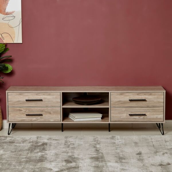 طاولة تلفزيون منخفضة 4 أدراج للتلفزيونات حتى 65 بوصة من ميرو