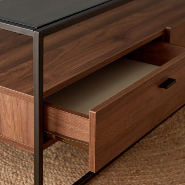 طاولة قهوة بسطح زجاج من روبي